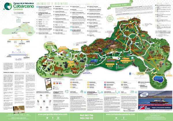 mapa y plano del parque de cabárceno